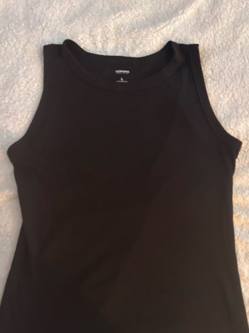 Sonoma Black Ribbed Crewneck Tank